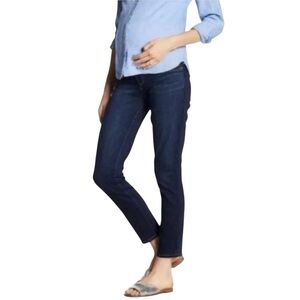 PAIGE Maternity Verdugo Ankle Dark Wash Skinny Jeans in Mona Size 26